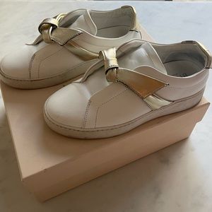 Alexandre Birman Clarita White & Gold Sneaker